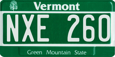 VT license plate NXE260