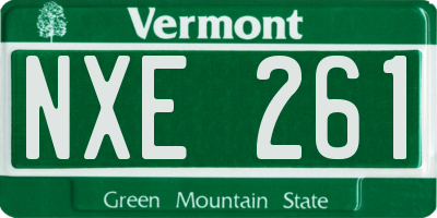 VT license plate NXE261