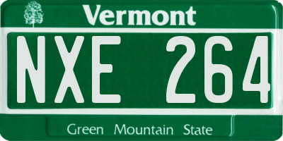 VT license plate NXE264