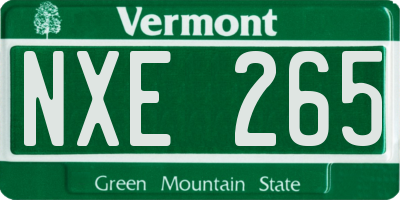 VT license plate NXE265
