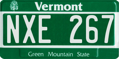 VT license plate NXE267
