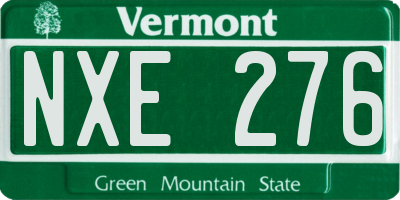 VT license plate NXE276
