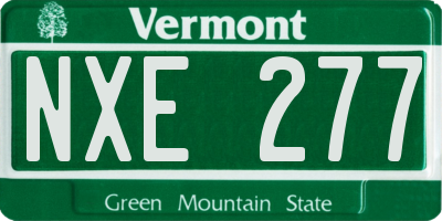 VT license plate NXE277