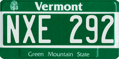 VT license plate NXE292