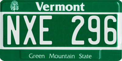 VT license plate NXE296