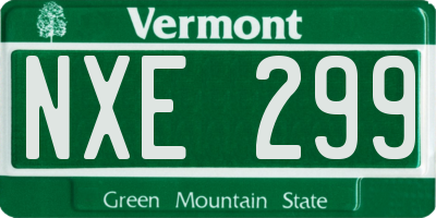 VT license plate NXE299