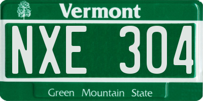 VT license plate NXE304