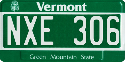 VT license plate NXE306