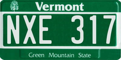 VT license plate NXE317