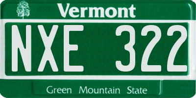 VT license plate NXE322