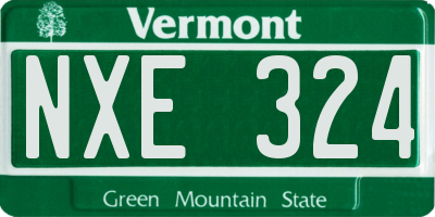 VT license plate NXE324
