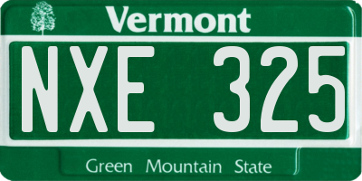 VT license plate NXE325