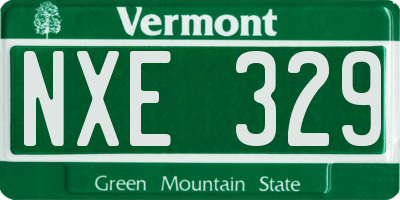 VT license plate NXE329