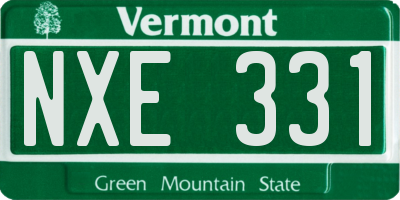 VT license plate NXE331