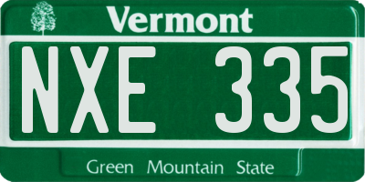 VT license plate NXE335