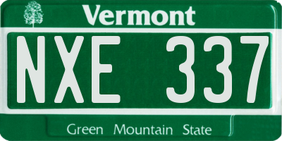 VT license plate NXE337
