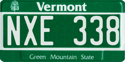 VT license plate NXE338