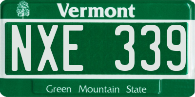 VT license plate NXE339