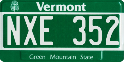 VT license plate NXE352