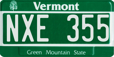 VT license plate NXE355