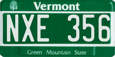 VT license plate NXE356