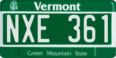 VT license plate NXE361
