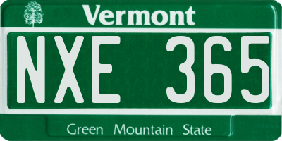 VT license plate NXE365