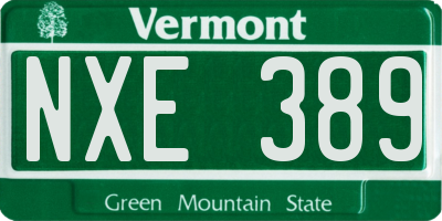 VT license plate NXE389
