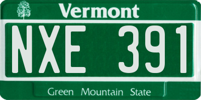 VT license plate NXE391