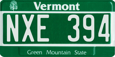 VT license plate NXE394
