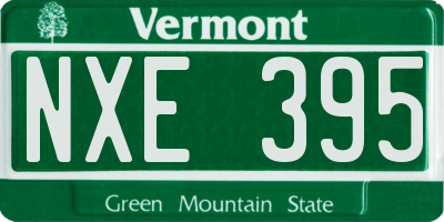 VT license plate NXE395