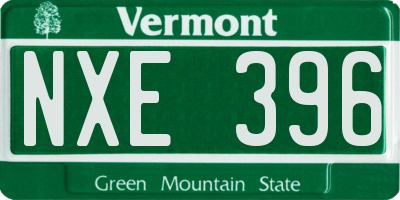 VT license plate NXE396
