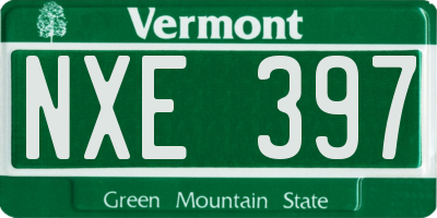 VT license plate NXE397