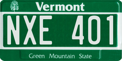 VT license plate NXE401