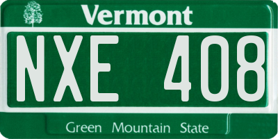 VT license plate NXE408