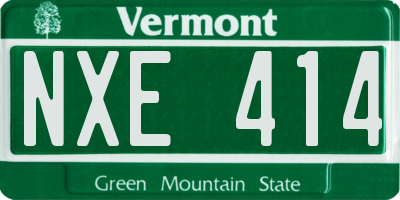 VT license plate NXE414