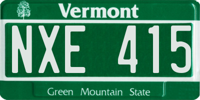 VT license plate NXE415
