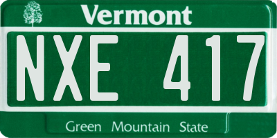 VT license plate NXE417