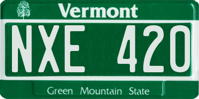 VT license plate NXE420