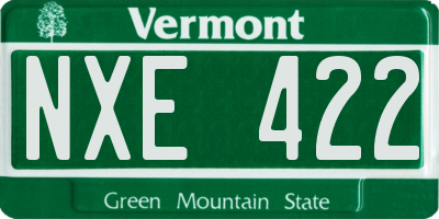 VT license plate NXE422