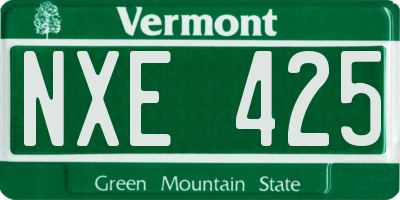 VT license plate NXE425