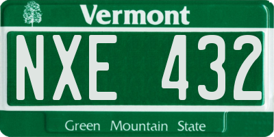 VT license plate NXE432