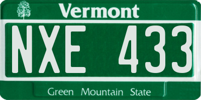 VT license plate NXE433