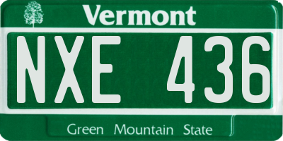 VT license plate NXE436