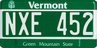 VT license plate NXE452