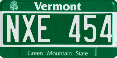 VT license plate NXE454