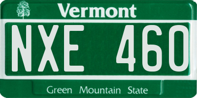 VT license plate NXE460