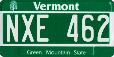 VT license plate NXE462