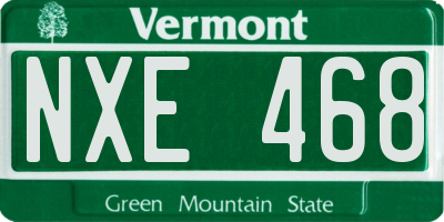 VT license plate NXE468