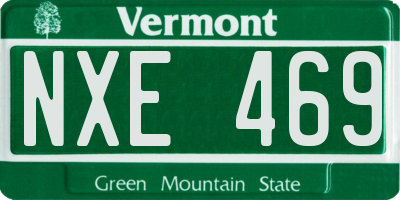 VT license plate NXE469